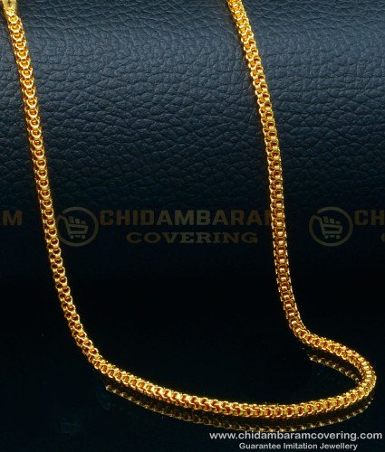 CHN272 - 24 inches Simple Daily Use Light Weight Flexible One Gram Gold Chain Online