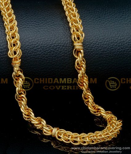 SHN104 - Heavy Thick One Gram Gold Boys Chain Design Buy Online 