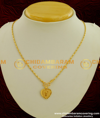 SCHN071 - Gold Plated Alphabet ‘F’ Letter Pendant with Chain for Boys and Girls