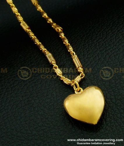 SCHN272 - Modern Little Heart Pendant with Short Chain Imitation Jewellery
