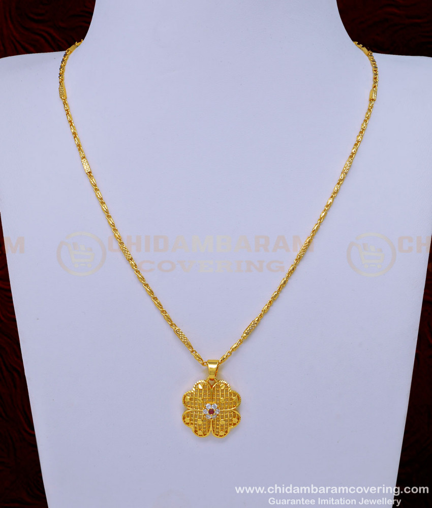 dollar chain, pendant chain, small pendant chain, small dollar chain, one gram gold pendant chain, gold pendant chain, flower pendant, stone pendant, dollar chain, 