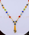 Multicolor Crystal Beads Necklace Design Navaratna Short Chain Online