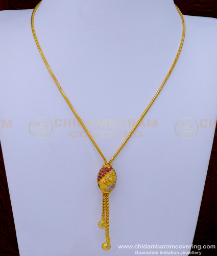 SCHN445 - Latest Gold Plated Locket Gold Chain Pendant for Girls