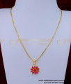 gold plated chain with guarantee,  flower pendant gold design, ruby pendant designs, ruby pendant designs latest, ruby pendant with gold chain