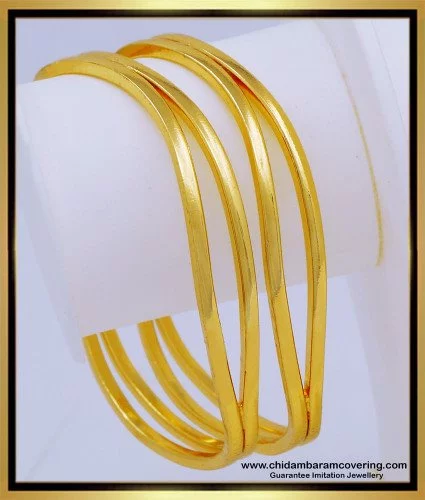BNG643 - 2.8 Size Best Quality Gold Model Impon Plain Bangles