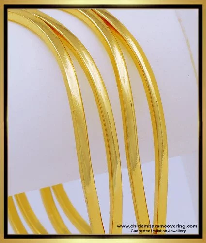 BNG643 - 2.8 Size Best Quality Gold Model Impon Plain Bangles
