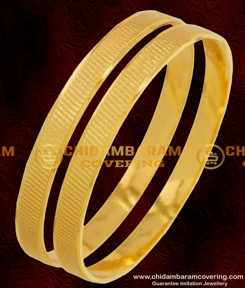 BNG074 - 2.8 Size Gold Plated Daily Wear Machine Cut Bangles South Indian Guarantee Jewelry Online