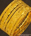 BNG130 - 2.8 Size Latest Model Gold Look 6 Pieces Non Guarantee Bangles Set for Women