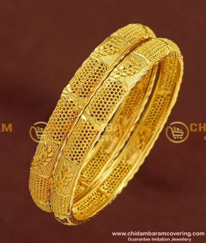 BNG170 - 2.6 Size New Pattern Gold Look Bangles Design Gold Plated Jewellery Online