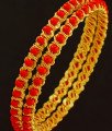 Bng202 - 2.6 Size Coral Gold Bangles Design One Gram Gold Pavalam Valayal Designs Online 