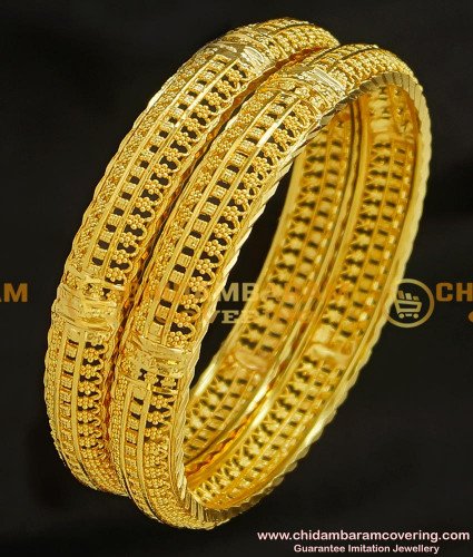 BNG214 - 2.8 Size Latest Beautiful Gold Bangles Design Gold Plated Valayal Design 
