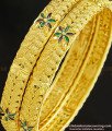 BNG252 - 2.4 Size Gold Design Enamel Coating Flower Model Bangles Imitation Jewelry