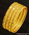 BNG271 - 2.10 Size Indian Gold Imitation Diamond Cut Bangles Design Set Of 4 Pieces for Ladies
