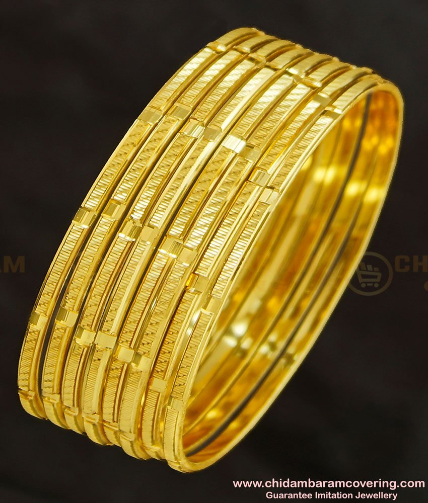 BNG275 - 2.8 Size 8 Bangles Set New Imitation Thin Gold Bangles Design for Wedding