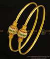 BNG311 - 2.4 Size Trendy Ad Stone Ball Kappu Bangles Simple Smooth Finish Gold Bangles Designs Online 