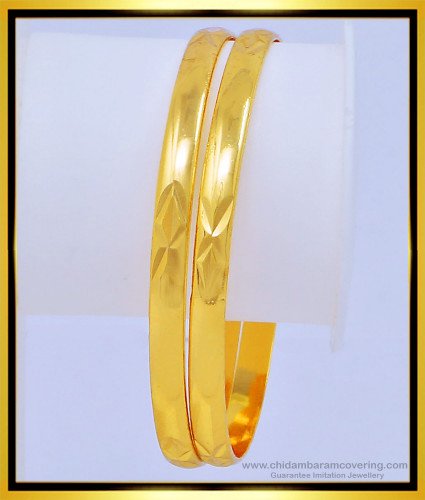 BNG415 - 2.6 Size One Gram Gold Pure Impon Daily Wear Plain Panchaloha Bangles Buy Online