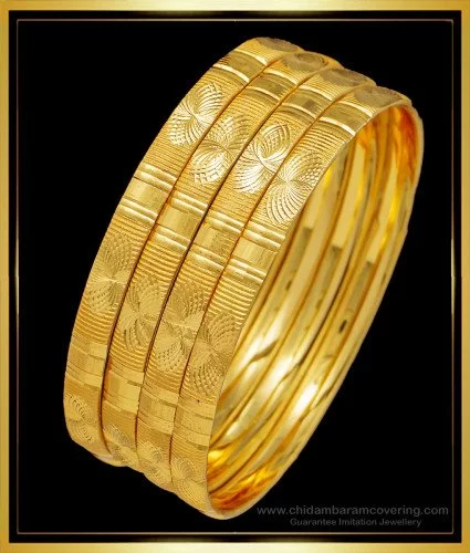 Golden Daily Wear Imitation Brass Bangles, Size: 2.2 - 2.10 Inch