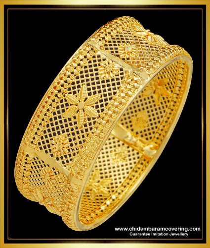 BNG514 - 2.4 Size Gold Bangle Design Single Kada Bangle One Gram Gold Jewellery Online 