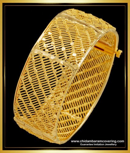 BNG524 -2.8 Size One Gram Gold Jewellery Screw Type Single Broad Kada Bangle Online