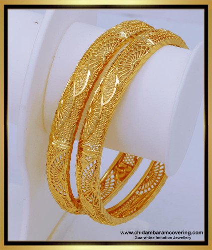 BNG546 - 2.6 Size One Gram Gold Bridal Wear Gold Bangles Design Buy Online
