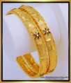 BNG566 - 2.8 Size Latest Flower Design One Gram Gold Plated Bangles Online Shopping 