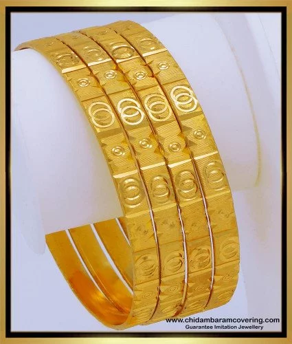 bng624 2.4 size new model gold plated plain gold bangles designs for daily use 1