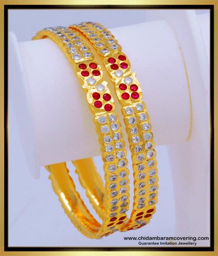 BNG650 - 2.8 Sparkling White Stone Impon Bangles for Women 