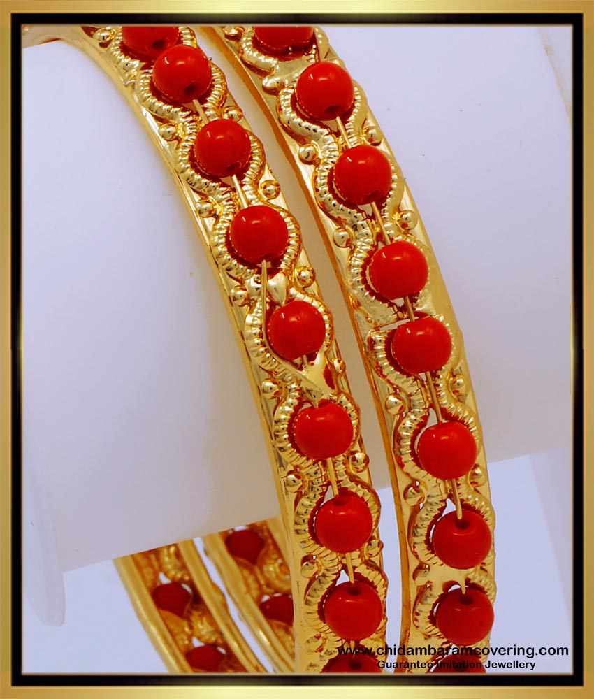 Red Beads Bangles Designs