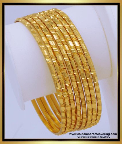 BNG670 - 2.6 Size Latest Daily Use Thin 8 Bangles Set 1 Gram Gold Jewellery