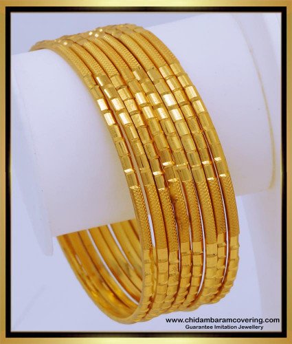 BNG672 - 2.8 Size Attractive Daily Wear Plain 1 Gram Gold Bangles Online