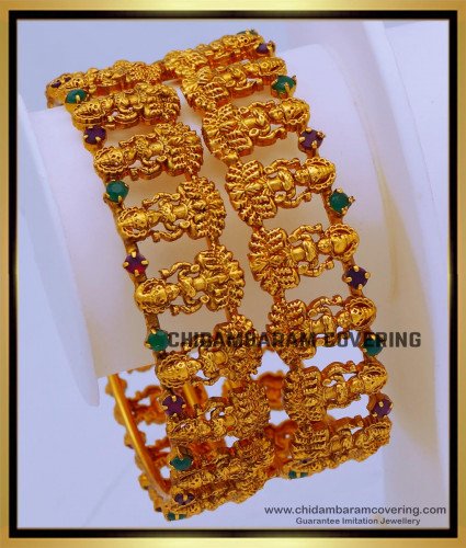 BNG696 -2.6 Size First Quality Temple Jewellery Bangles Gold Designs for Ladies 