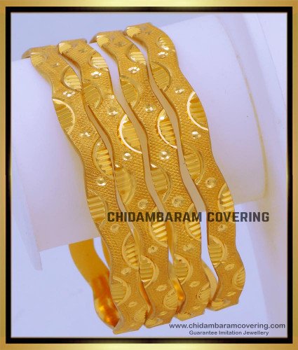 BNG702 - 2.6 Size Gold Look 1 Gram Gold Plated Bangles Online Shopping