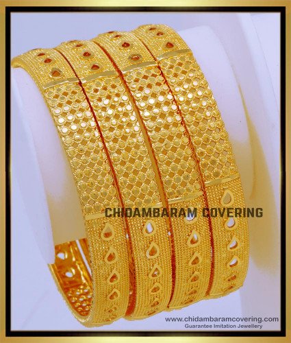 BNG735 - 2.8 Size Bridal Wear Designer Gold Plated Bangles for Daily Use 