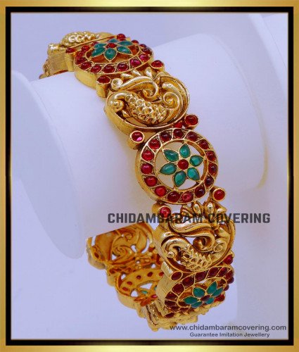 BNG749 -2.6 Size First Quality Traditional Antique Gold Kada Screw Type Bangle for Wedding 