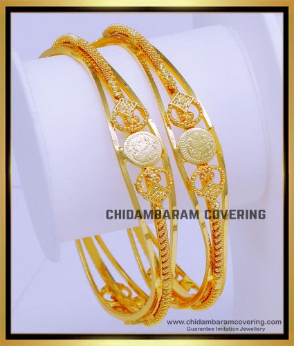 BNG774 - 2.6 Size New Model Gold Design Lakshmi Devi Bangles Online