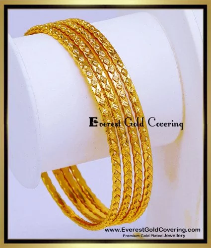 BNG925 - 2.10 New Model 1 Gram Gold Plated Bangles for Daily Use