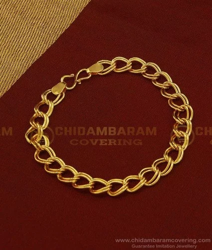 Chic square link 18k solid gold bracelet - Mid century – penelopepenelope