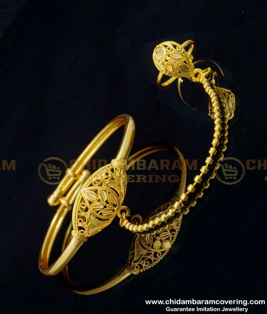 22kt Gold Ring Chain Bracelet | Raj Jewels
