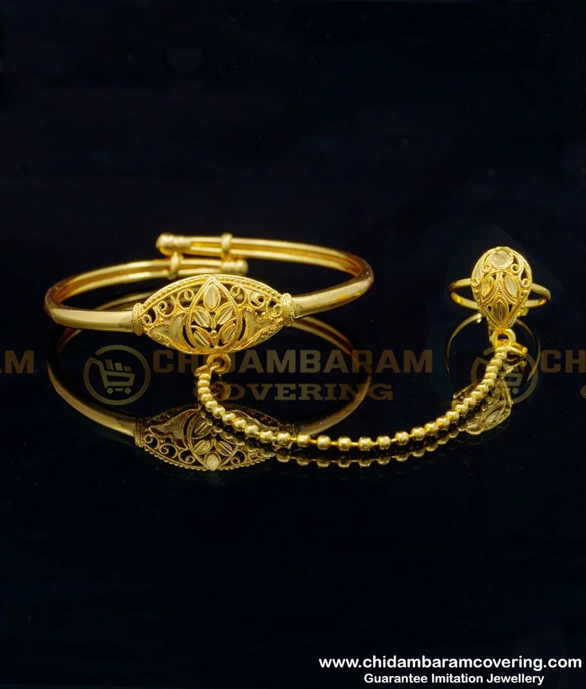 Buy New Model Party Wear Black Stone 1 Gram Gold Bracelet Online Shopping