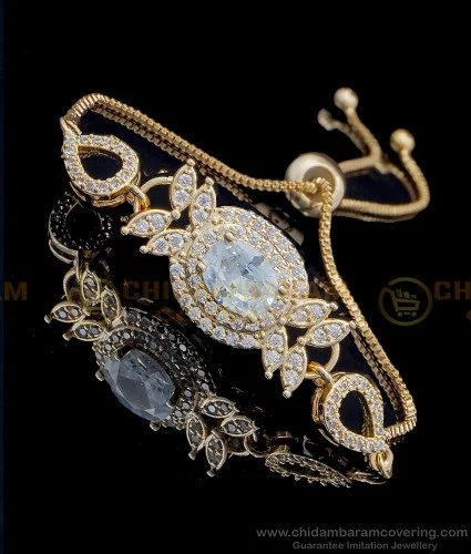 American Diamond studded Rajputi Rajwadi Punsi / Pocchi Hand Bracelet –  Meira Jewellery