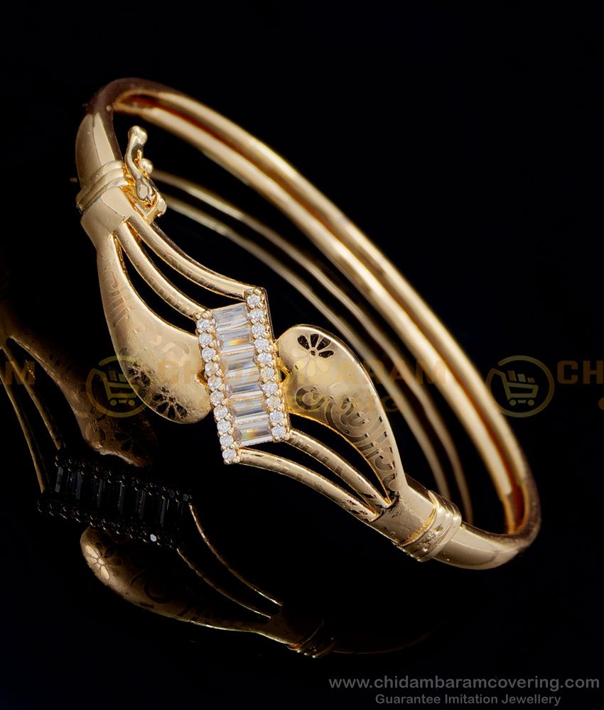 trendy bracelets for ladies, bracelet for women design, gold bracelet for women design, white stone jewellery, fancy bracelet, 