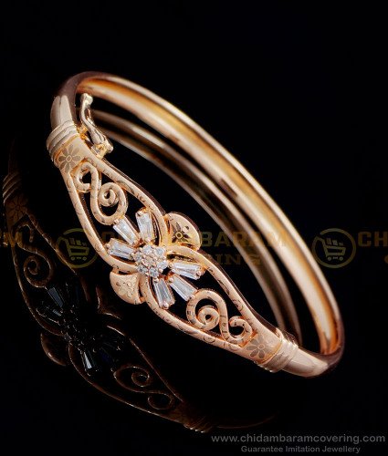 BCT366 - 2.4 size American Diamond Rose Gold Bracelet Online 