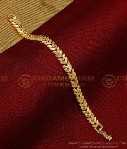 BCT378 - Beautiful Leaf Design Gold Plated Bracelet for Ladies  
