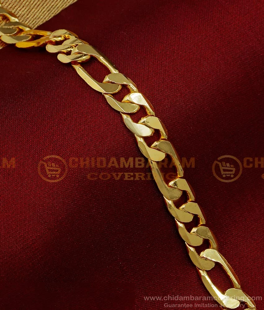 SK 1 Gram Best Quality 24KT Men Bracelets Lucky For Gents Mens Gold Plated  Double Tone
