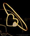Stylish Heart Design White Stone Bracelet Gold Plated Jewelry