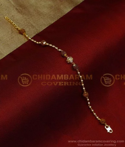 Latest 1 gram Gold Plated Zircon Charm Bracelet , Adjustable Gifts for  Women & Girls, princess bracelet for girls. janmastami gift for her