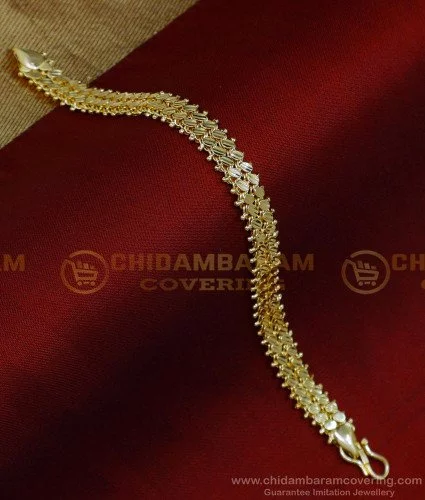 Gold Curb-Link Bracelet for Men - Beveled Curb Chain Bracelet - Nadin Art  Design - Personalized Jewelry
