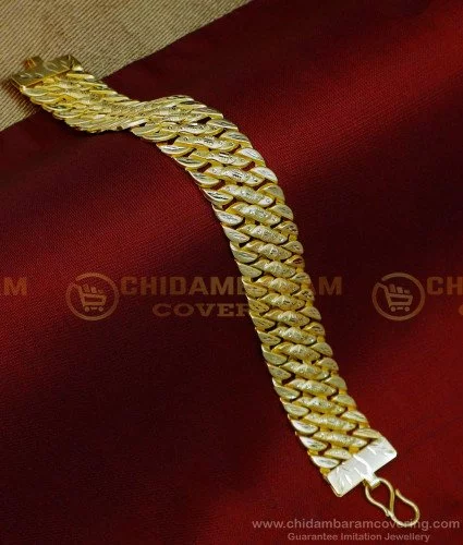 Gold Pleted Round Shap Om Design Men's Fashion Bracelet BR-127 – Rudraksh  Art Jewellery