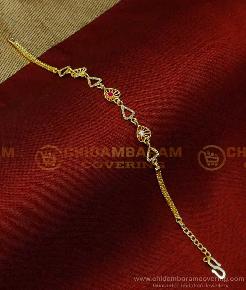 1 Gram Gold Plated with Diamond Fashionable Design Bracelet for Men - Style  C532 – Soni Fashion®