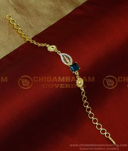 www.Nuroco.com - Braided Gold color Leaf crystal Bracelet
